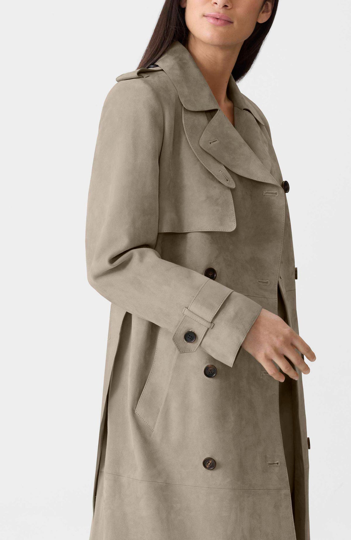 Taupe Ladies Leather coat