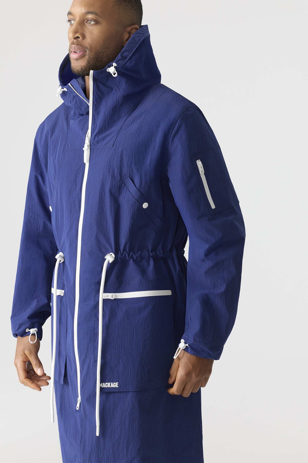 Mineral Blue Men's Hooded Rainwear/ Rainproof Coat