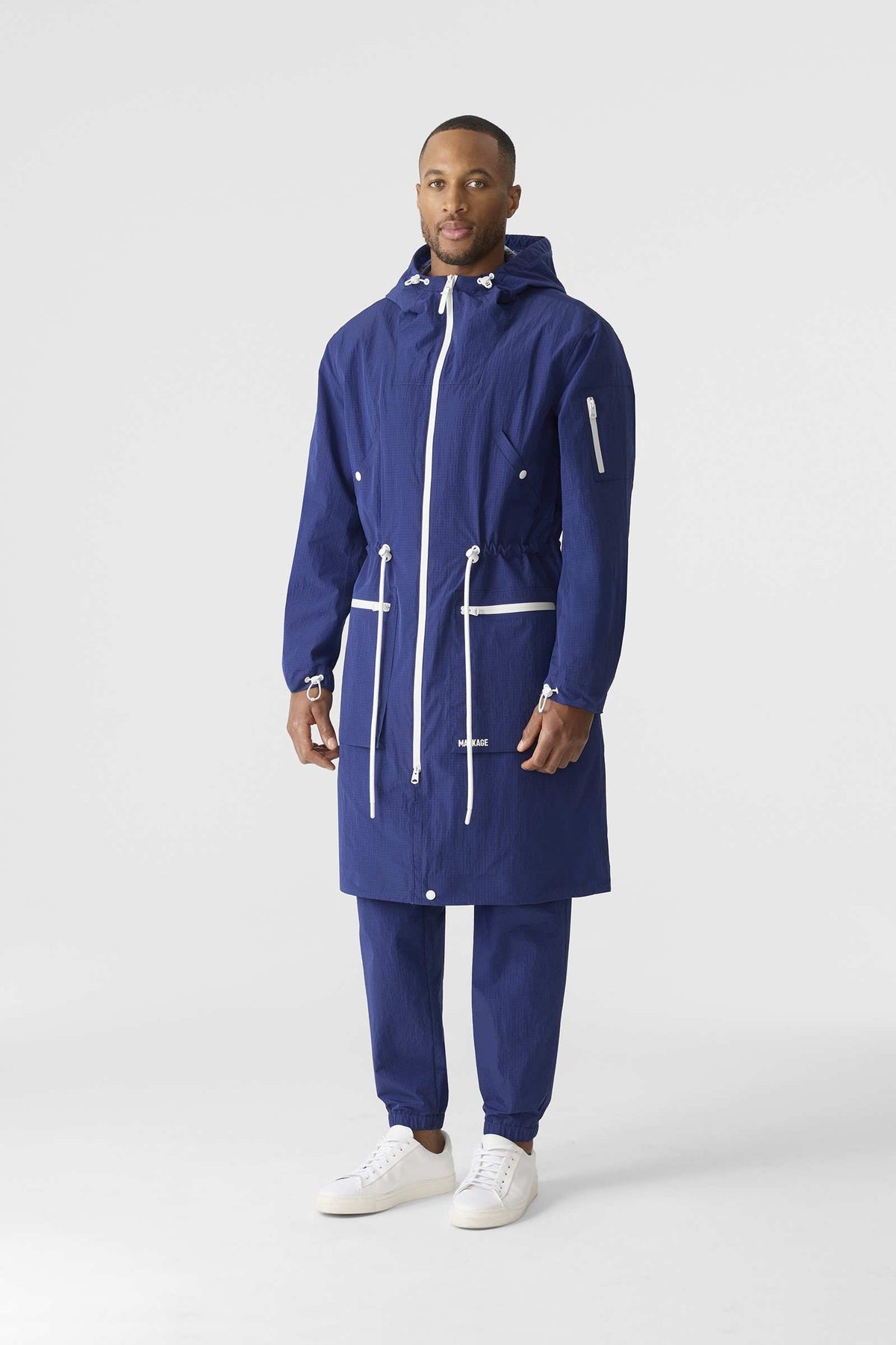 Mineral Blue Men's Hooded Rainwear/ Rainproof Coat