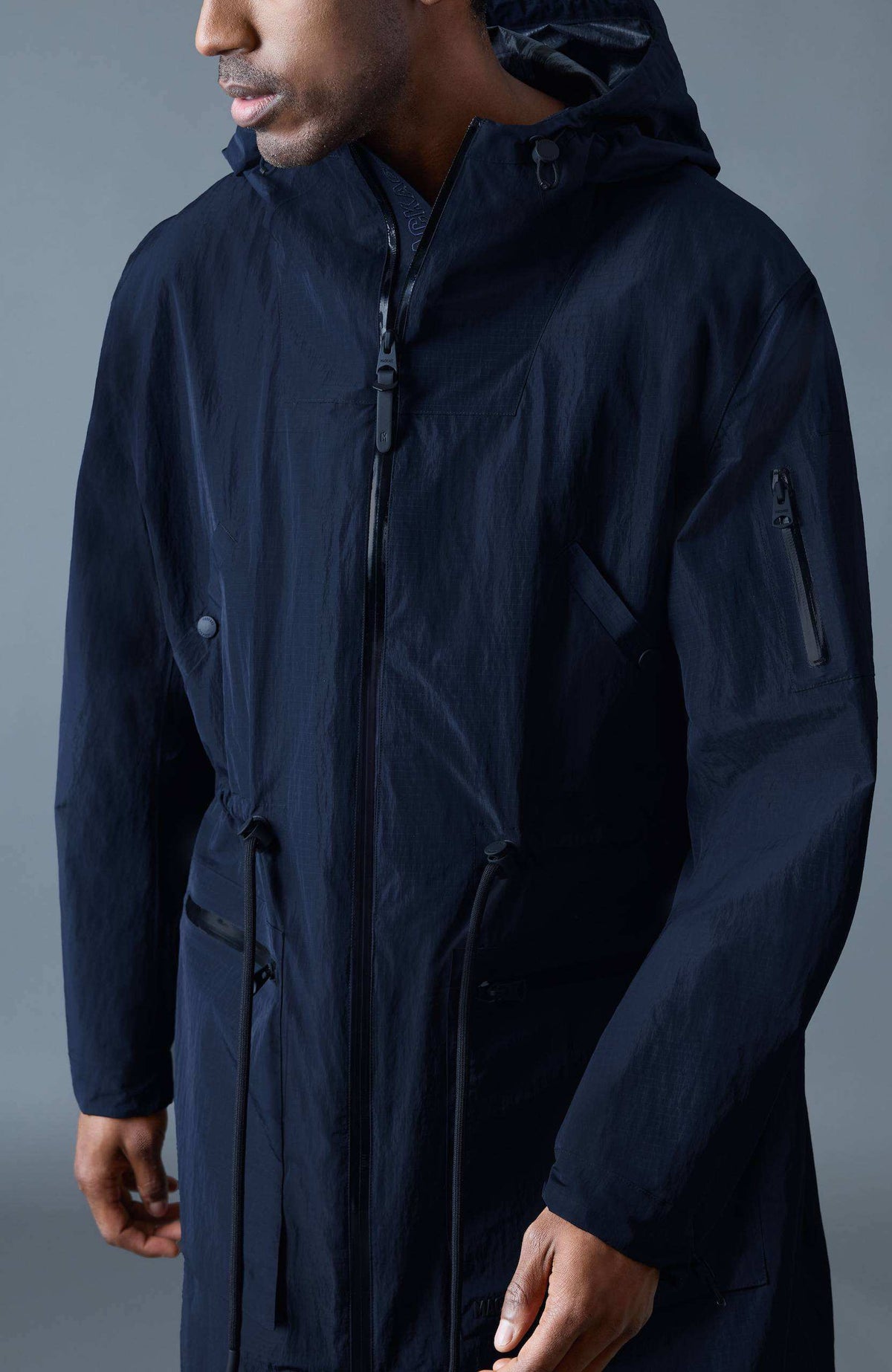 Navy Men's Hooded Rainwear/ Rainproof Coat