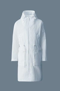 White Men's Hooded Rainwear/ Rainproof Coat