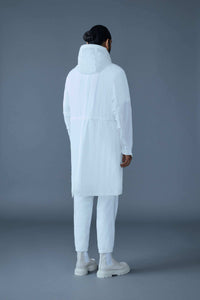 White Men's Hooded Rainwear/ Rainproof Coat