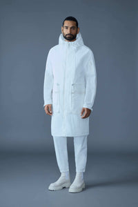White Men's Hooded Rainwear/ Rainproof Coat
