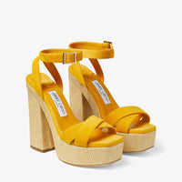 Gaia 140 leather sandals - Sunflower & Natural