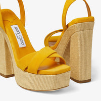 Gaia 140 leather sandals - Sunflower & Natural