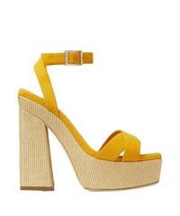 Gaia 140 leather sandals - Sunflower & Natural