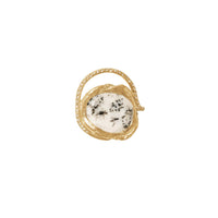 Bague Gaia en or jaune avec diamant - Diamant & Agathe dendritique