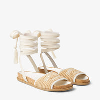 Gal JC embroidered sandals - Natural & Ecru