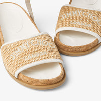 Gal JC embroidered sandals - Natural & Ecru