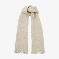 Galina wool scarf with pearls - Latte