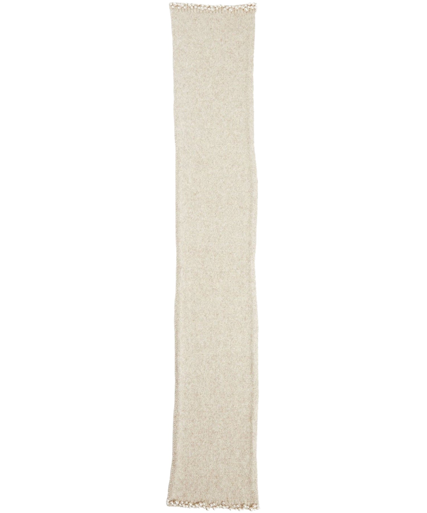 Galina wool scarf with pearls - Latte