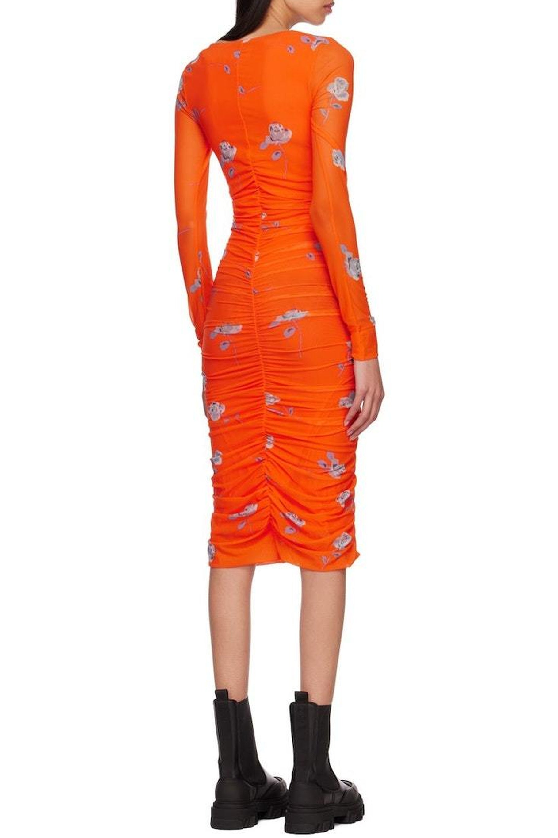 Robe midi froncée en maille - Orangeade