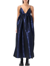 Robe midi à bretelles en taffetas - Sodalite Blue