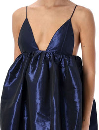Robe midi à bretelles en taffetas - Sodalite Blue