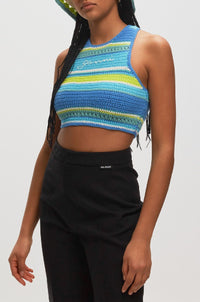 Débardeur court à dos nageur en crochet - Blue Curacao