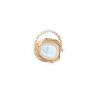 Bague Gaia en or jaune avec diamant - Pierre de Lune