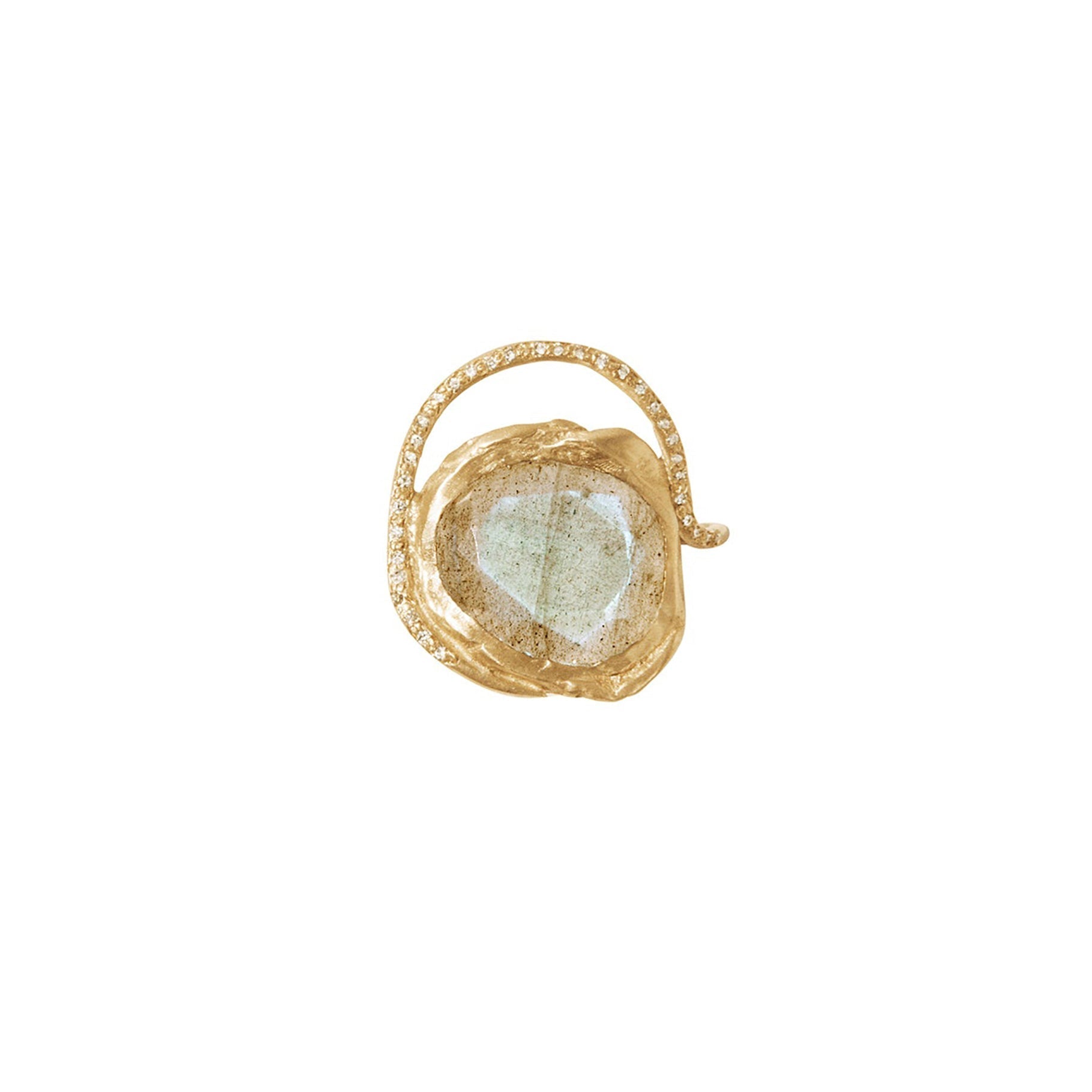 Bague Gaia en or jaune avec diamant - Labradorite
