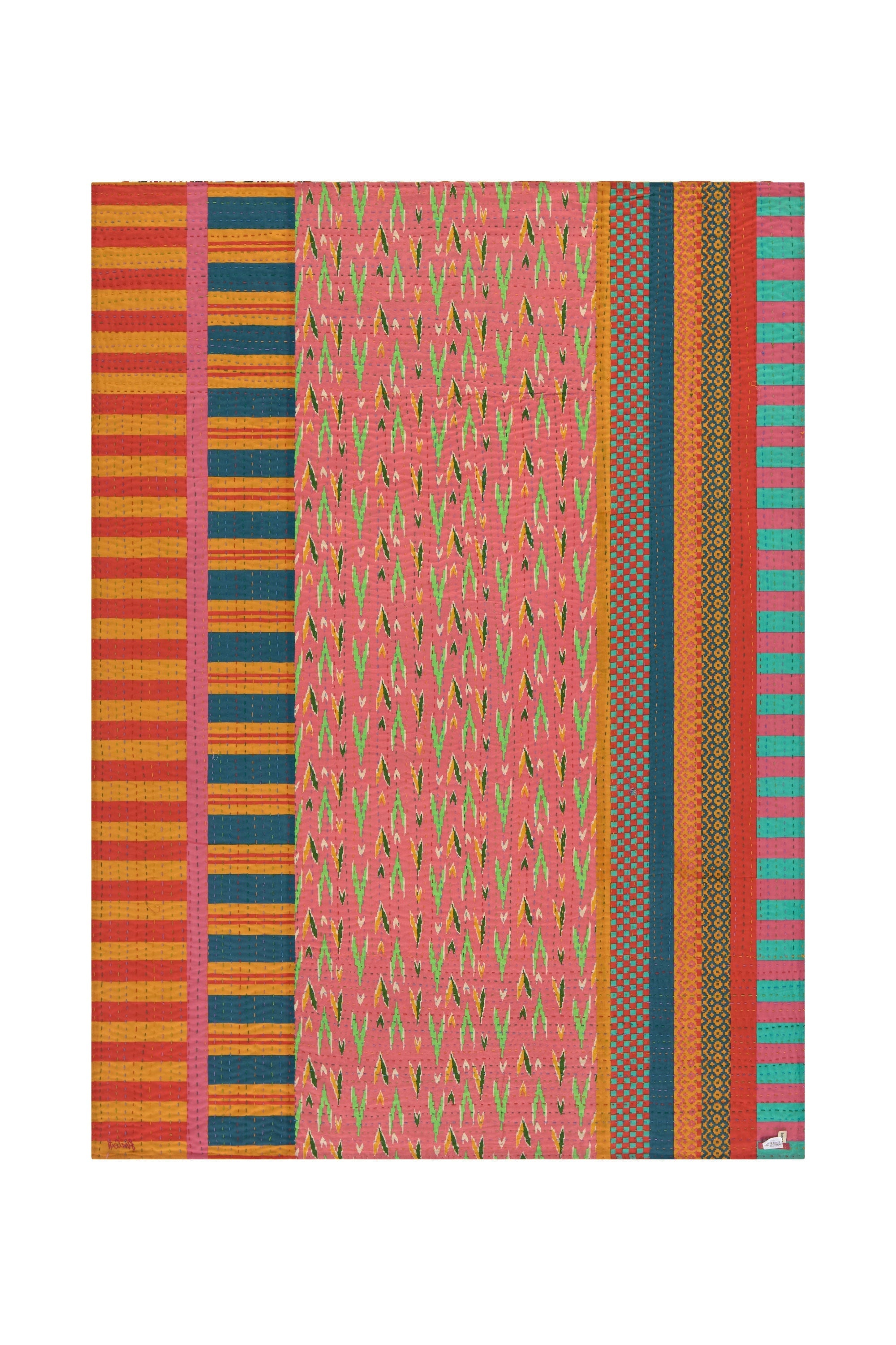 Reversible ‘Dali’ cotton throw – Blue