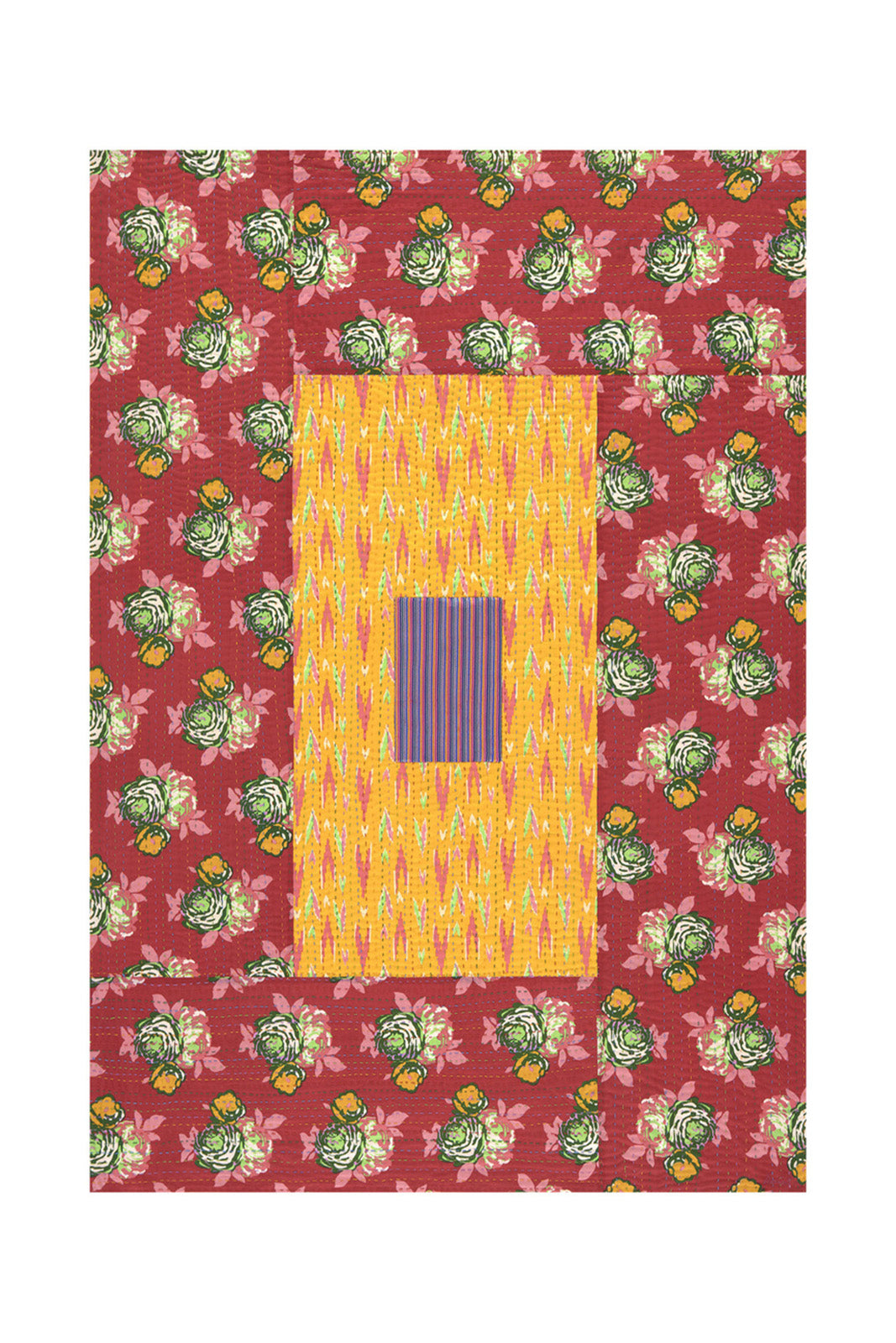 RECO PRIX : 350 // Reversible gudri 130x180 cm Ikat arrow gold