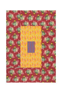 Reversible cotton Ikat throw - Yellow