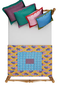 RECO PRIX : 350 // Reversible gudri 130x180 cm Ikat arrow light blue