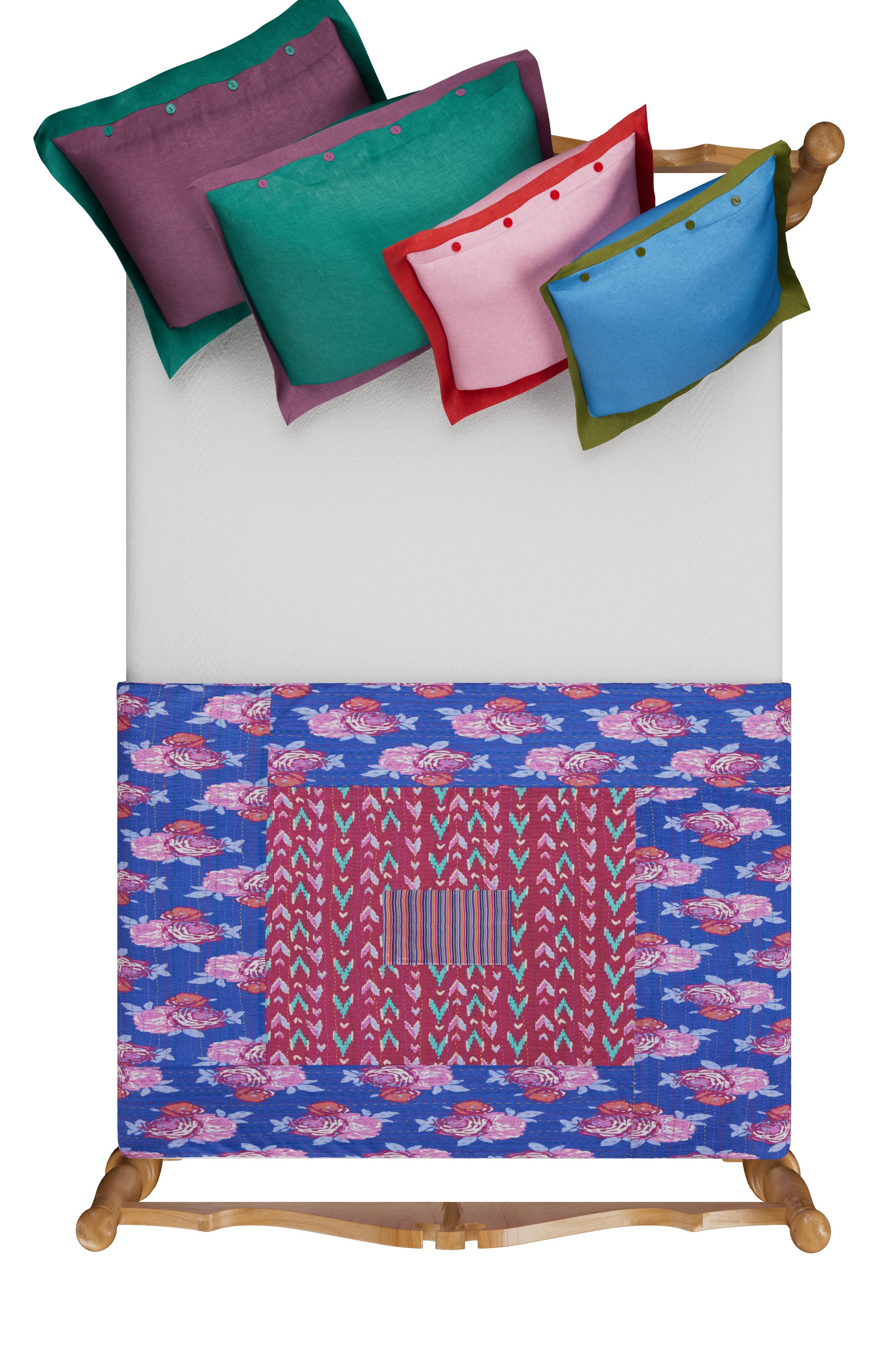 RECO PRIX : 350 // Reversible gudri 130x180 cm Ikat arrow magenta