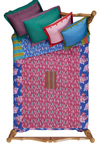 RECO PRIX : 455 // Reversible gudri 220x250 cm Ikat arrow magenta