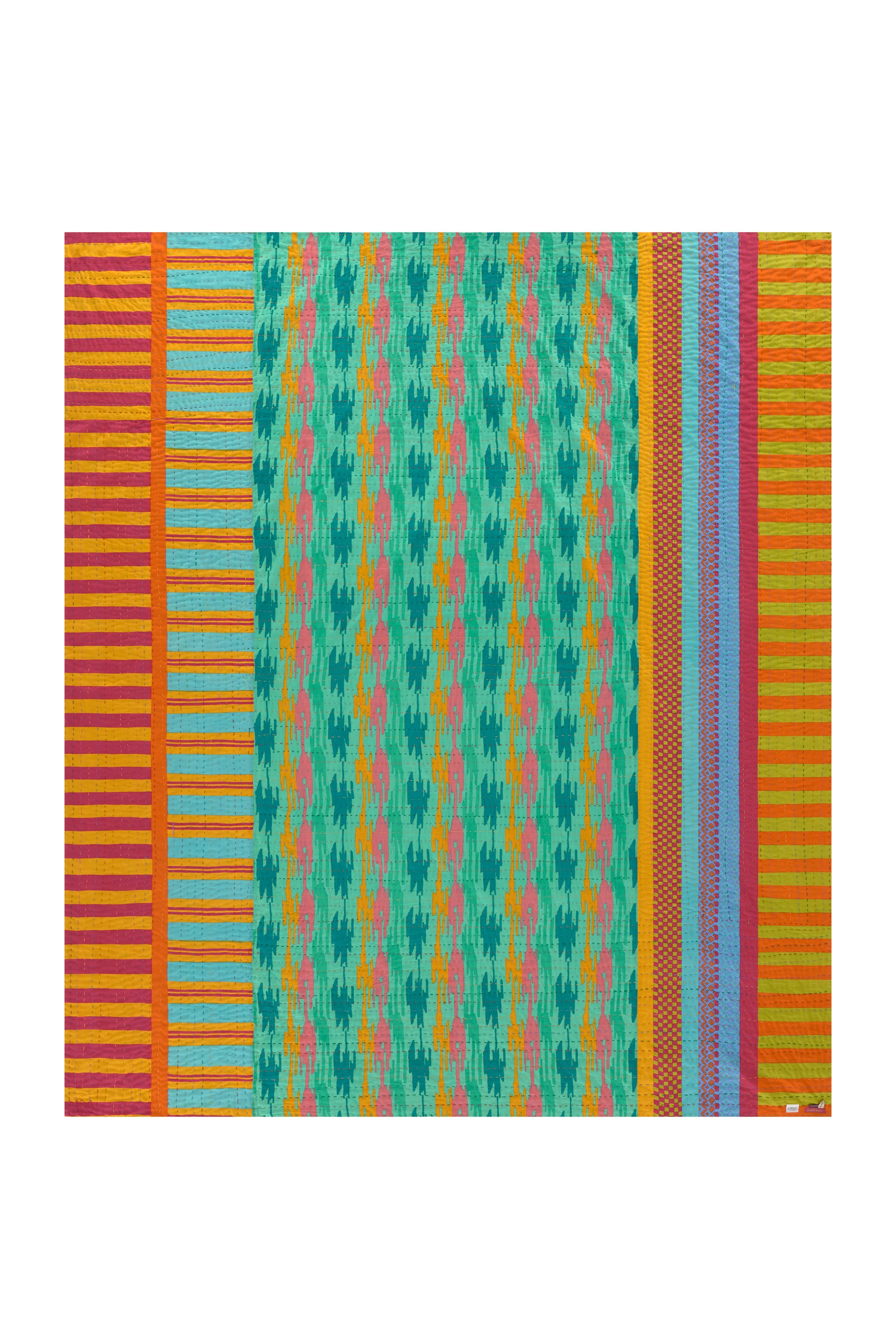 RECO PRIX : 455 // Reversible gudri 220x250 cm Three flower pervinch