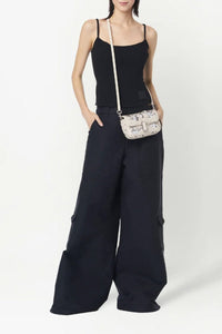 Petit sac à bandoulière avec sequins - Beige, Argente