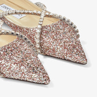 Ballerines Genevi plates en étoffe pailletée à cristaux - Rose Mix & Crystal Honey