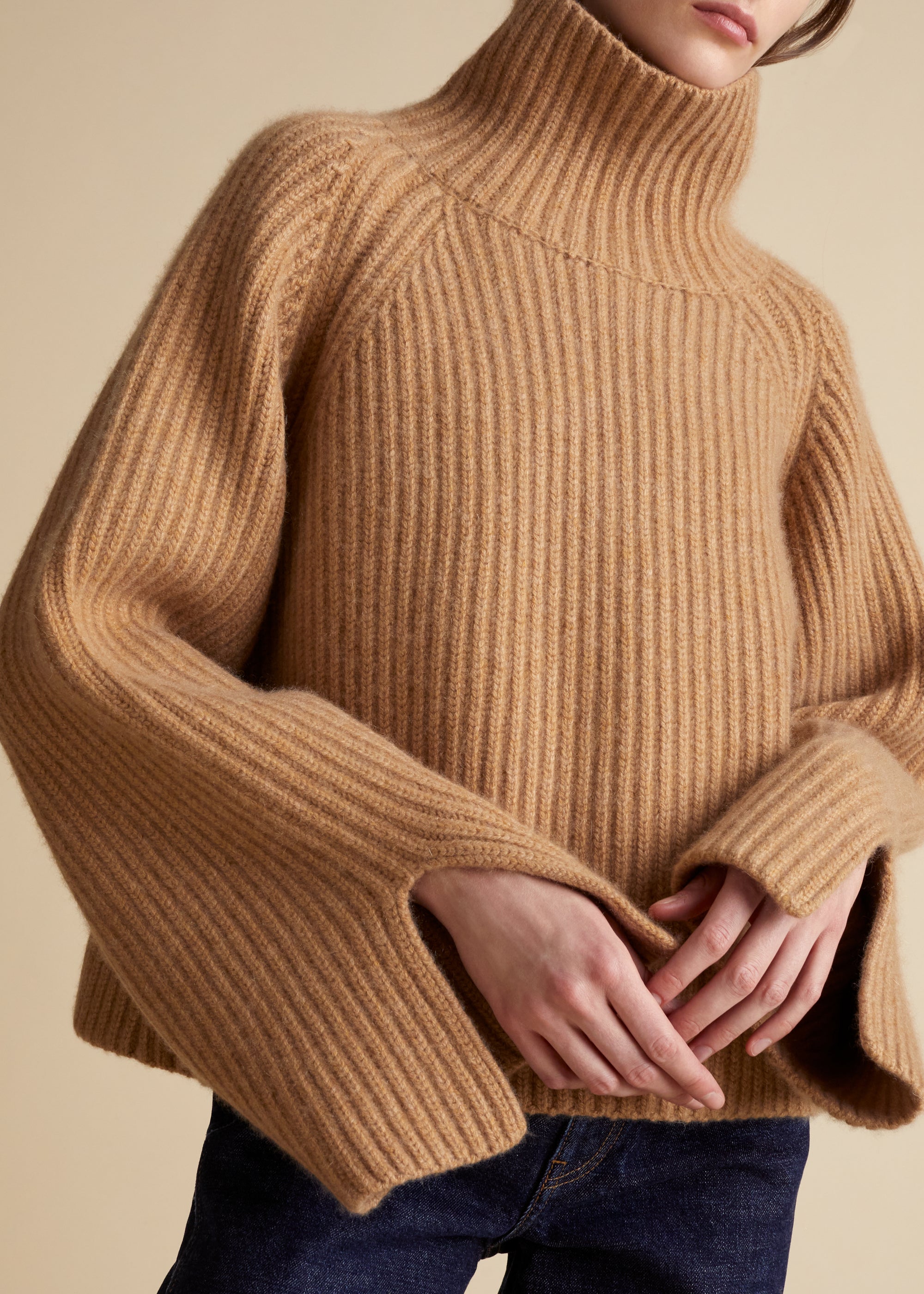 Genoa sweater in cashmere - Desert
