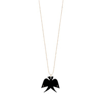Collier Georgia en or rose 18 carats et onyx - Noir