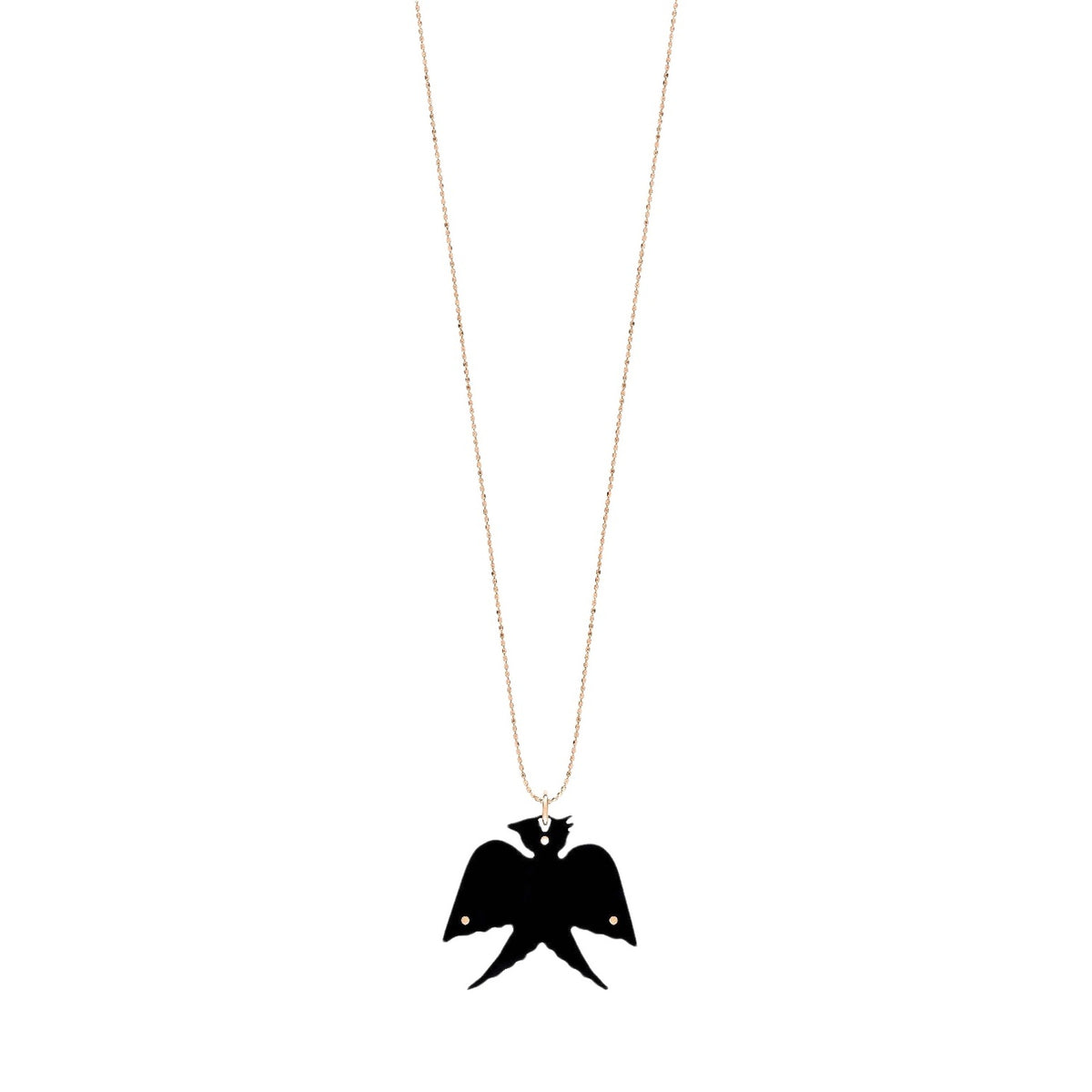 Collier Georgia en or rose 18 carats et onyx - Noir