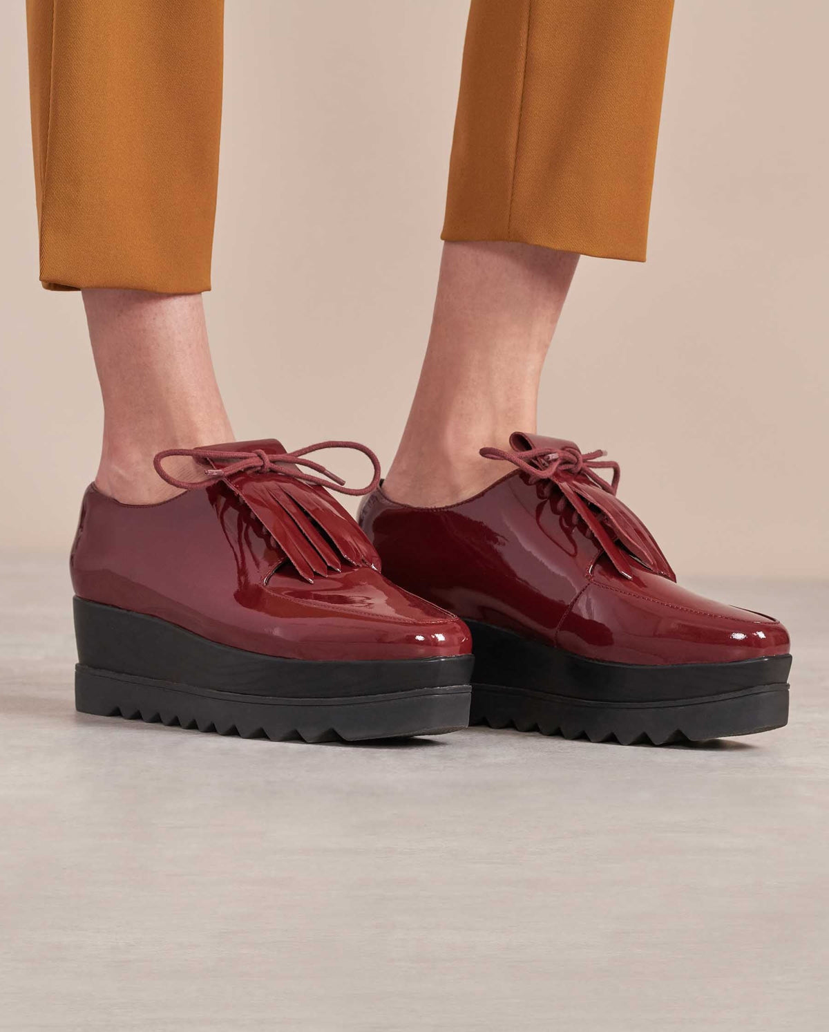 Derbies Georgio à plateforme en cuir verni - Rosewood