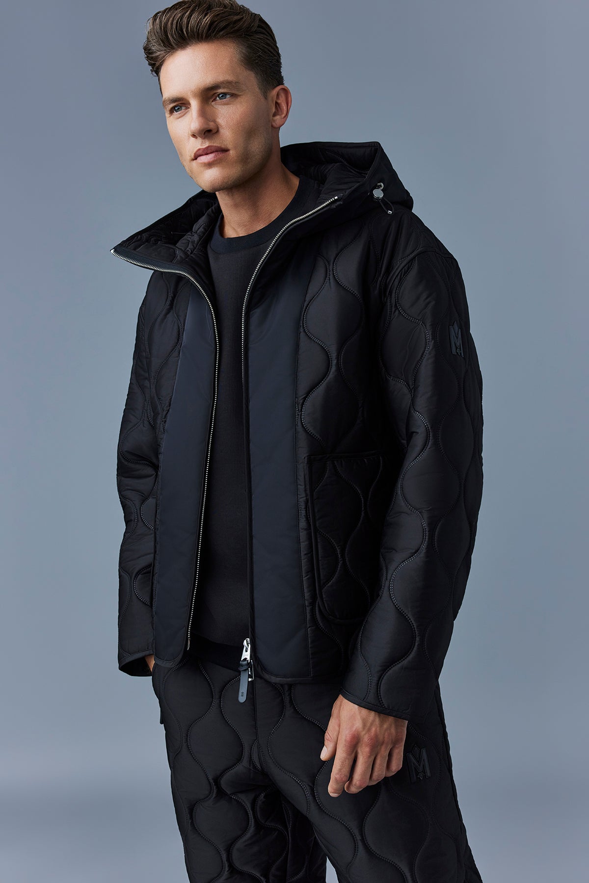 Veste Gerry à capuche matelassée - Black