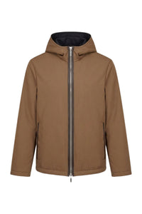 Blouson à capuche en soie - Capuccino
