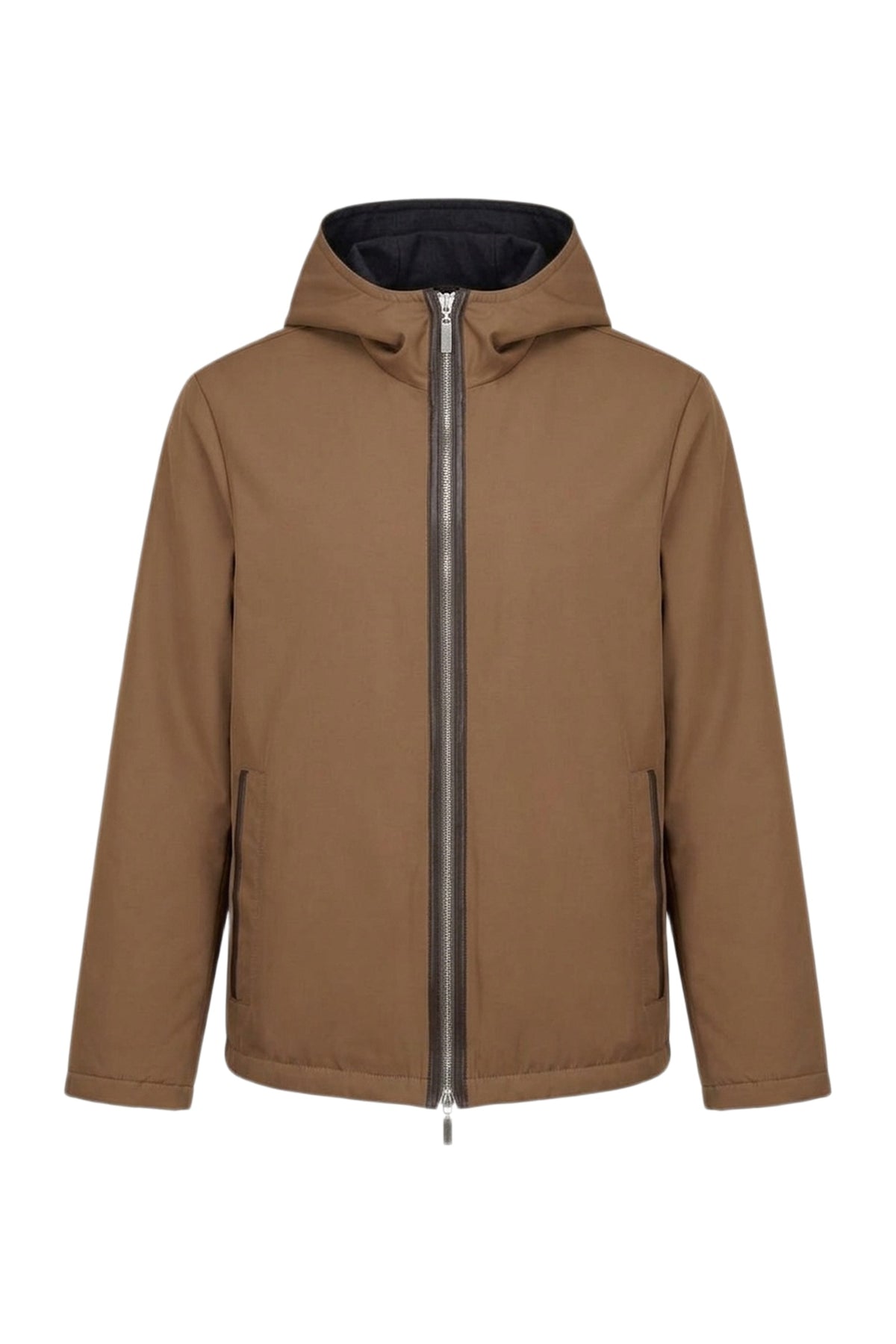 Blouson à capuche en soie - Capuccino