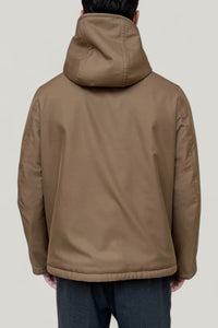 Blouson à capuche en soie - Capuccino