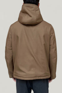 Silk and cashmere hooded jacket - Cappuccino
