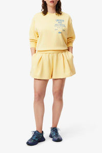 Short à plis en molleton - Jaune