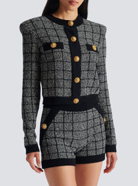 Tweed cardigan - Black & Natural