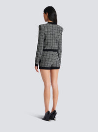 Cardigan en tweed léger - Noir & Naturel