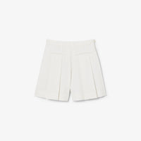 Pleated wool blend Bermuda shorts - White