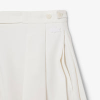 Pleated wool blend Bermuda shorts - White