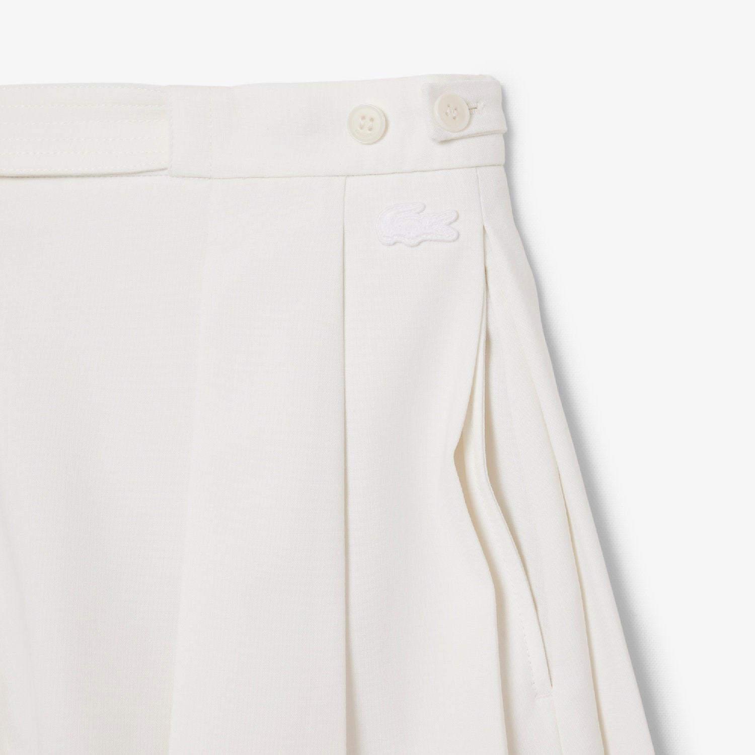 Pleated wool blend Bermuda shorts - White