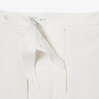 Pleated wool blend Bermuda shorts - White