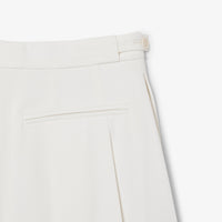 Pleated wool blend Bermuda shorts - White