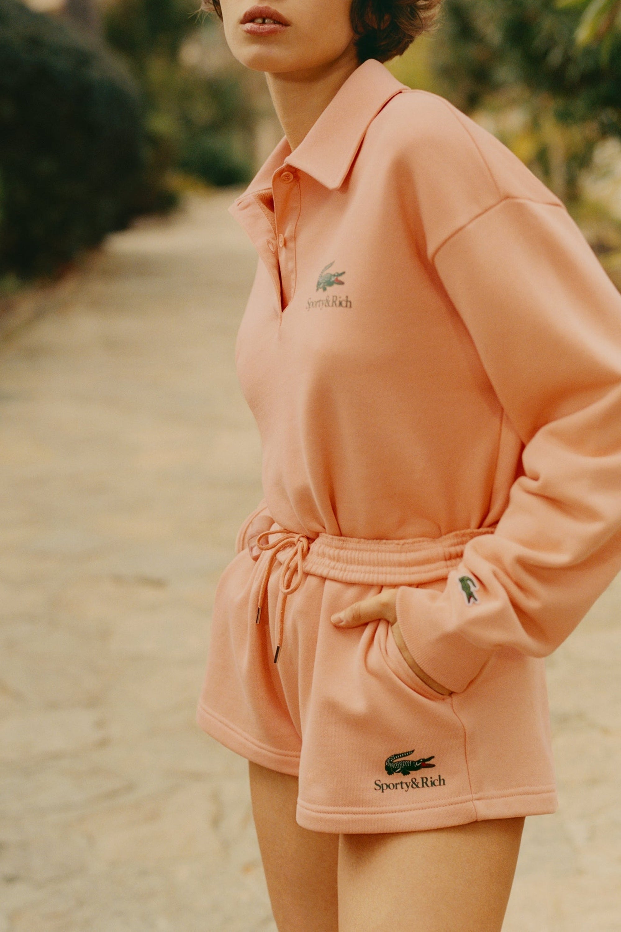 Short Serif Disco Sporty & Rich x Lacoste - Farine