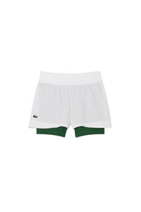 Short Tennis doublé avec logo - Blanc & Vert