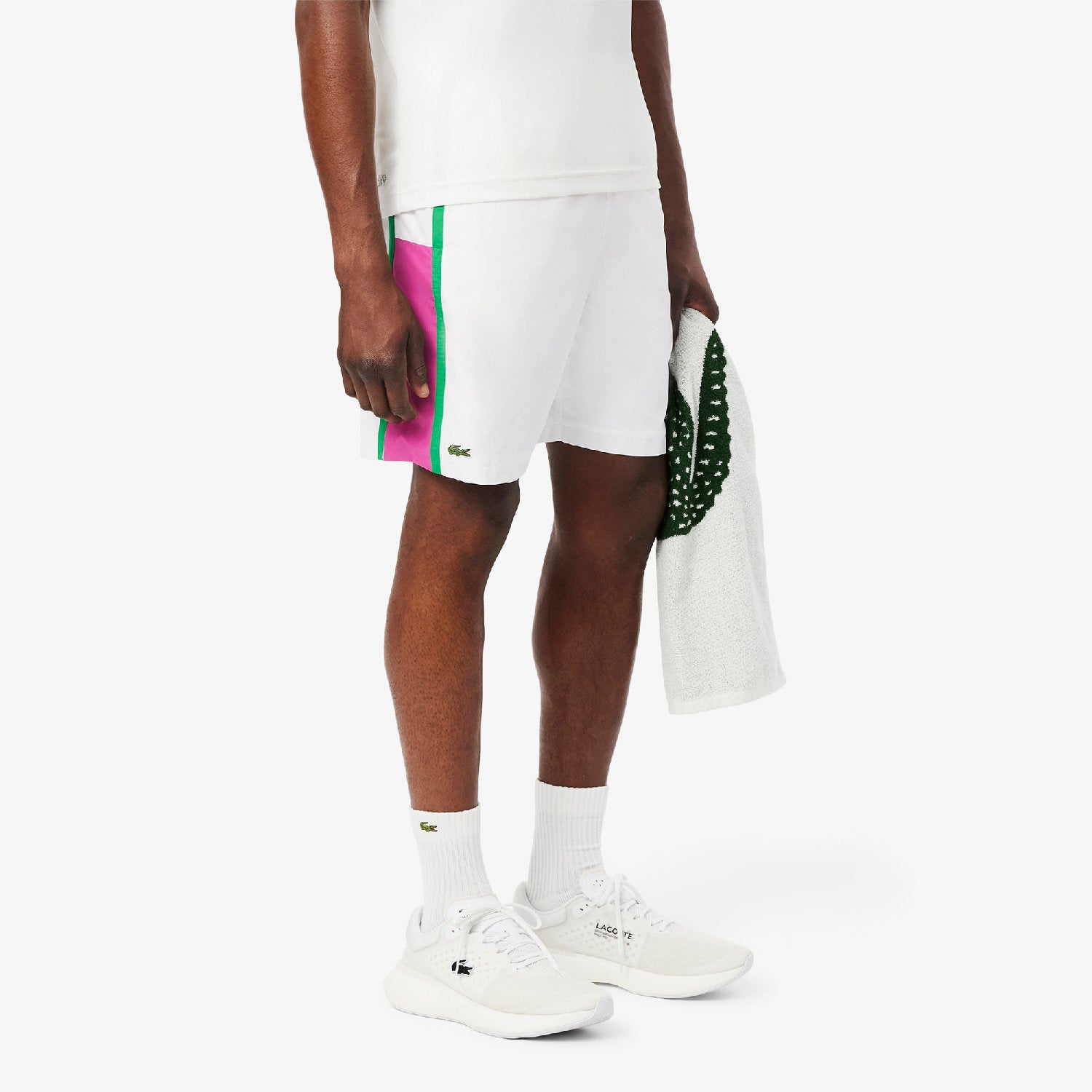 Short Tennis à empiècement - Blanc & Malva
